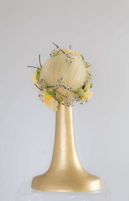 Beautiful 1960’s Yellow Couture Garden Party Hat by Lora