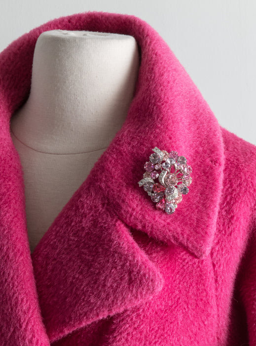 Vintage 1960's Lilli Ann Shocking Pink Coat / Medium