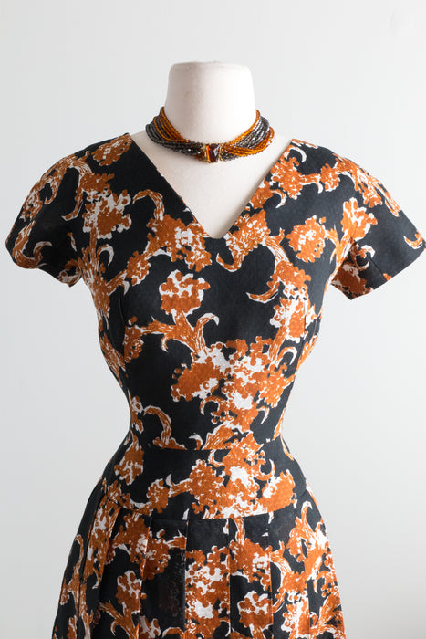 Vintage 1960's Fall Dress & Jacket Set By Alper Schwartz / Waist 27"