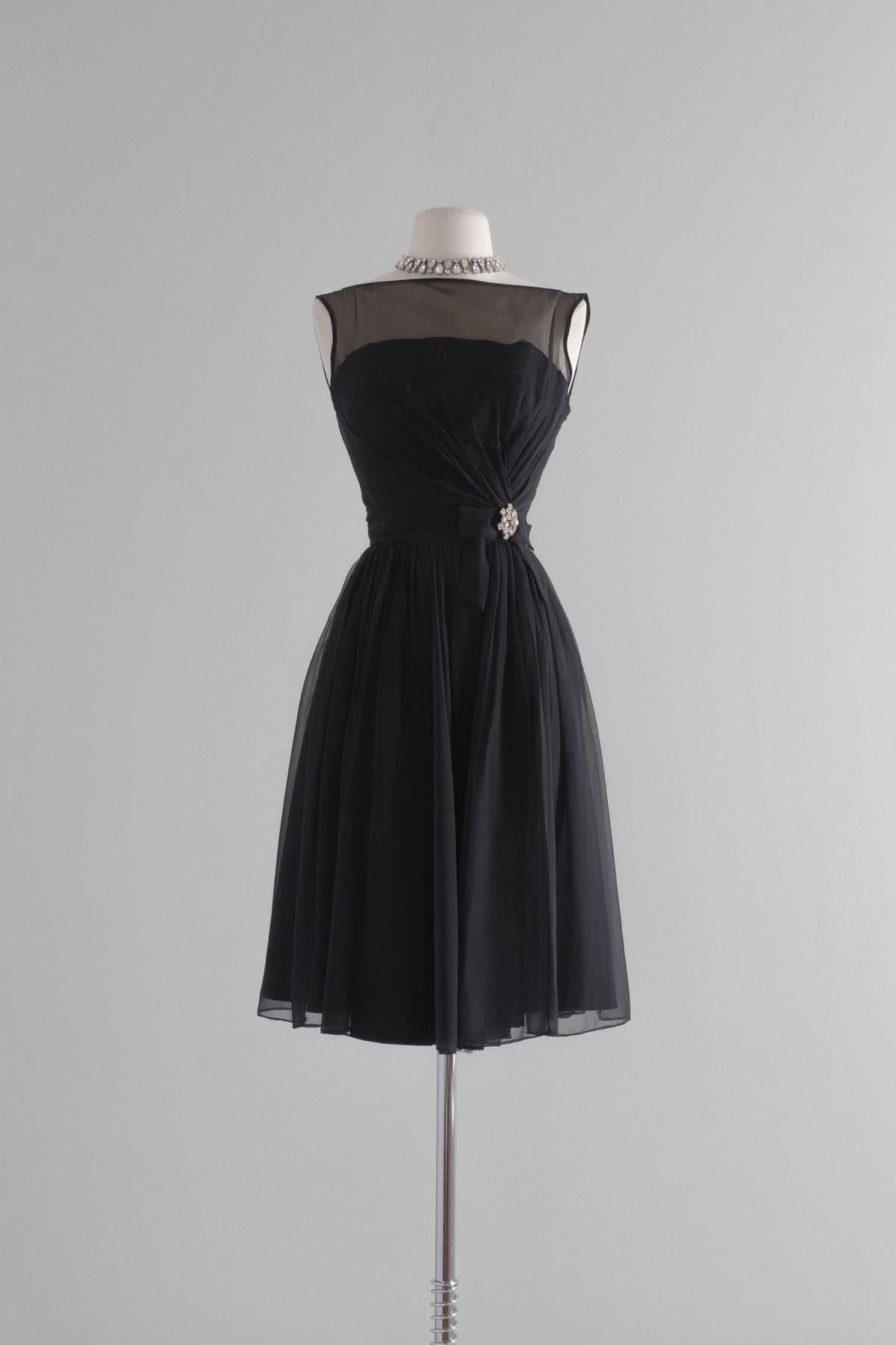 1960's Audrey Hepburn Little Black Chiffon Cocktail Dress / XS – Xtabay  Vintage