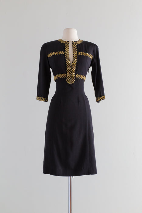 vintage chloe dress Vintage CHLOE 1940's Style Studded Black Dress / Waist 28 – Xtabay Vintage
