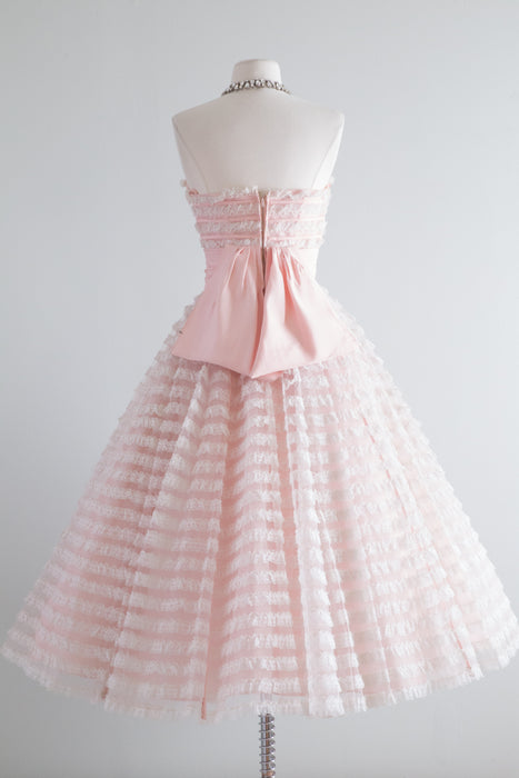 1950s prom dress 1950's Cotton Candy Strapless Formal Prom Dress / Waist 26 – Xtabay Vintage