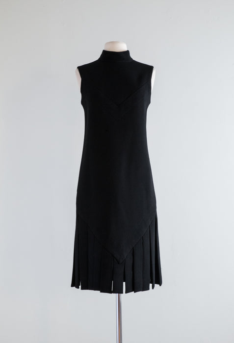 1960s Iconic Pierre Cardin Black Mod CARWASH Dress / Med