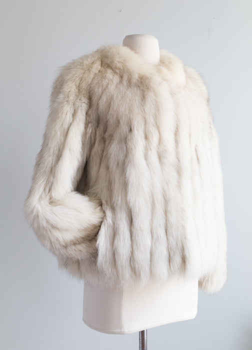 Vintage 1960's Silver Fox Fur Chubby Jacket / SM