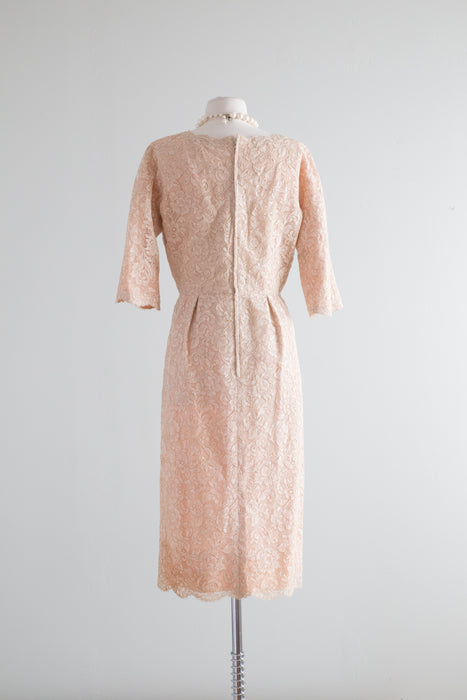 1950's Larry Aldrich Lace Cocktail Dress / Waist 30