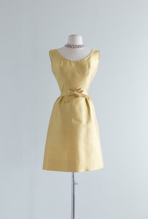 Elegant 1960's Lavishly Beaded Silk Cocktail Dress By Pat Sandler