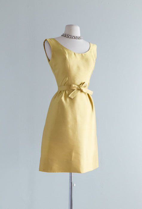 Elegant 1960's Lavishly Beaded Silk Cocktail Dress By Pat Sandler