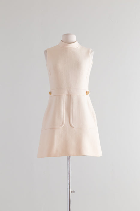 Fabulous 1960's Mod Dress & Coat Set By Gunter Project / Small