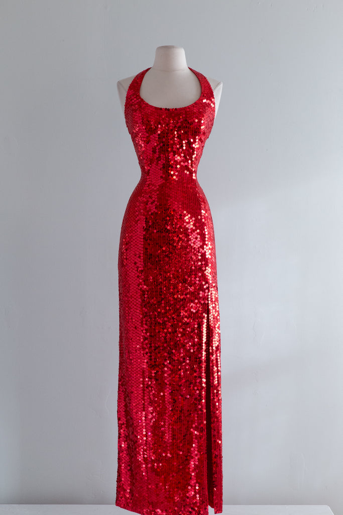 Vintage Red Sequin Evening Gown a la Jessica Rabbit / ML – Xtabay Vintage
