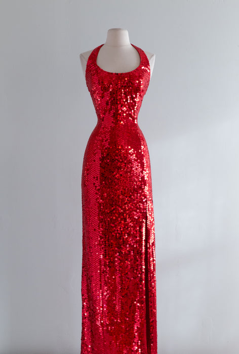 Vintage Red Sequin Evening Gown a la Jessica Rabbit / ML Xtabay Vintage Vintage Red Sequin Evening Gown a la Jessica Rabbit / ML Xtabay Vintage