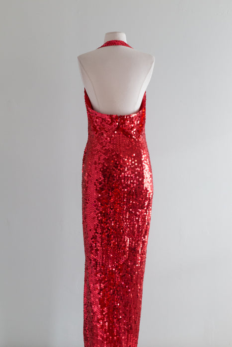 Vintage Red Sequin Evening Gown a la Jessica Rabbit / ML Xtabay Vintage Vintage Red Sequin Evening Gown a la Jessica Rabbit / ML Xtabay Vintage