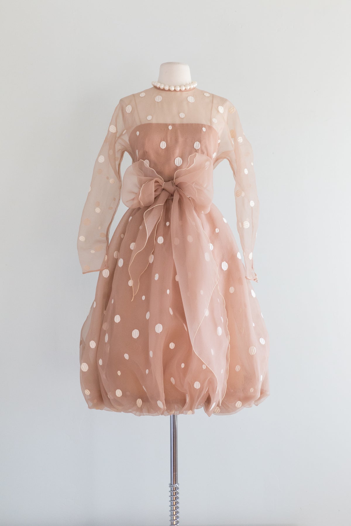 Fabulous 1970's Tiny Bubbles Party Dress From Lillie Rubin / Waist 26