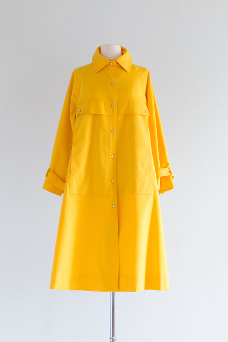 Vintage 1970s Bonnie Cashin Daffodil Raincoat / Medium