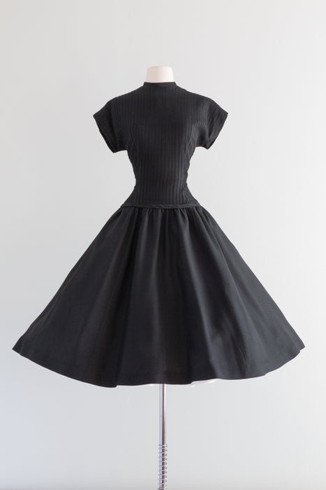 Elegant 1950's New Look Black Cocktail Dress By Jane Andre / Waist 30 Xtabay Vintage Elegant 1950's New Look Black Cocktail Dress By Jane Andre / Waist 30 Xtabay Vintage