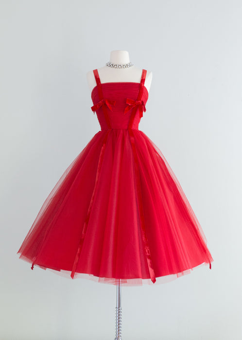 cherry red party dress SoldAll I want for Christmas is a 1950's cherry red silk party dress by Peggy Hunt! Is that too much to ask?! Fits a 28 waist. Tags are welcome! . . . . . . #