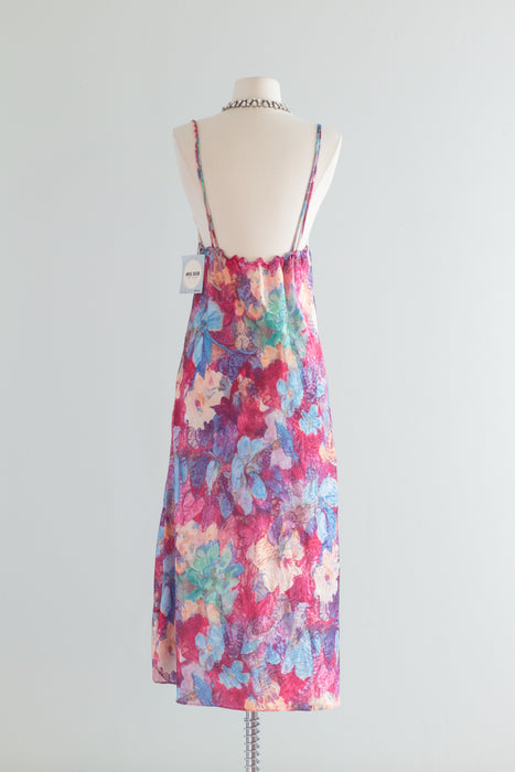 Vintage Miss Dior NOS Watercolor Floral Peignoir Set / Medium