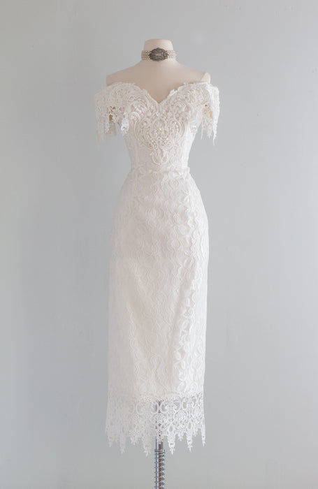 Stunning Vintage Jessica McClintock Lace Reception Dress / Small – Xtabay Vintage
