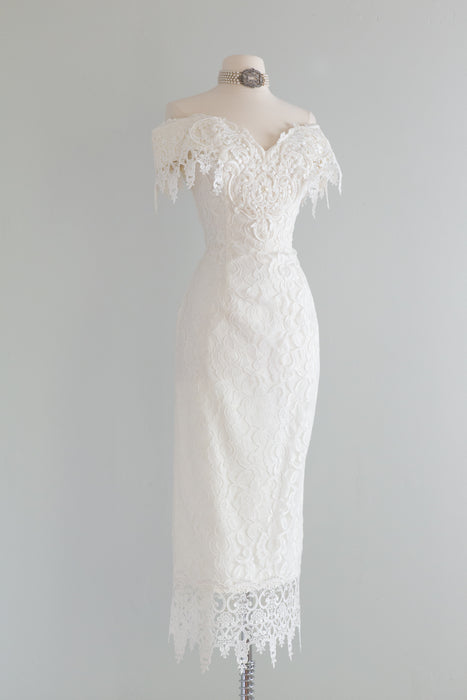 Stunning Vintage Jessica McClintock Lace Reception Dress / Small Xtabay Vintage Stunning Vintage Jessica McClintock Lace Reception Dress / Small Xtabay Vintage