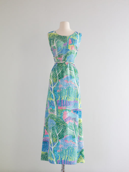 Vintage 1960's Seurat Inspired Gown By Nat Kaplan / ML