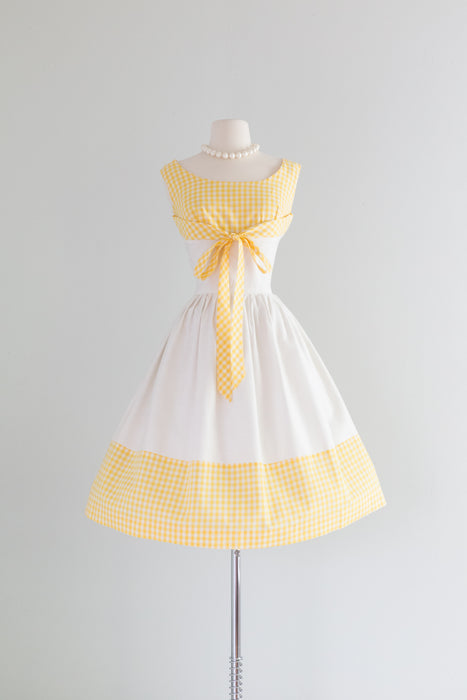 Vintage 1950's ALL SUMMER Yellow Gingham Summer Dress / Medium Xtabay Vintage Vintage 1950's ALL SUMMER Yellow Gingham Summer Dress / Medium Xtabay Vintage