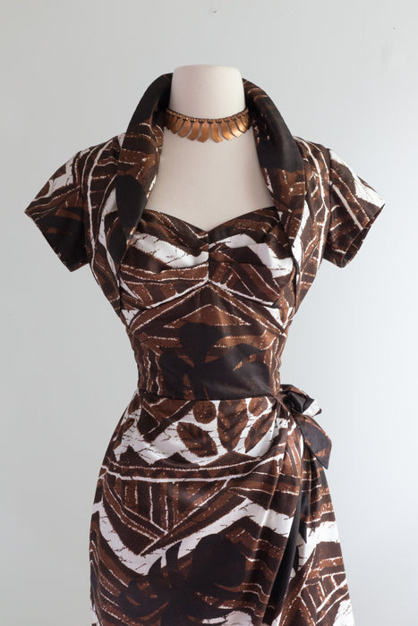 Fabulous 1950's Stan Hicks Hawaiian Sarong Dress & Bolero Set / XS Xtabay Vintage Fabulous 1950's Stan Hicks Hawaiian Sarong Dress & Bolero Set / XS Xtabay Vintage