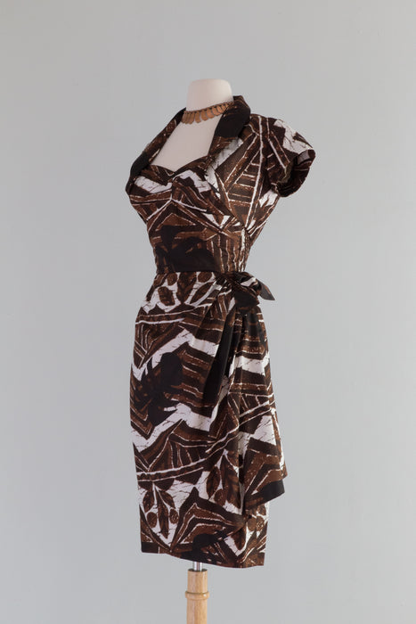 Fabulous 1950's Stan Hicks Hawaiian Sarong Dress & Bolero Set / XS