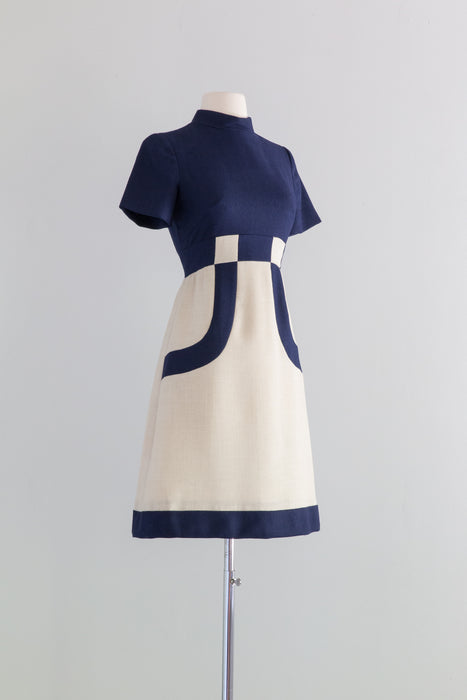Fabulous 1960's Mod Dress By Jerry Silverman / Small