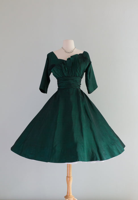 1950's Suzy Perette Emerald Green Party Dress / Small