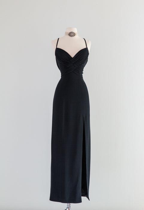 Vintage Madame X Style Black Evening Gown / Size 8 Vintage Madame X Style Black Evening Gown / Size 8