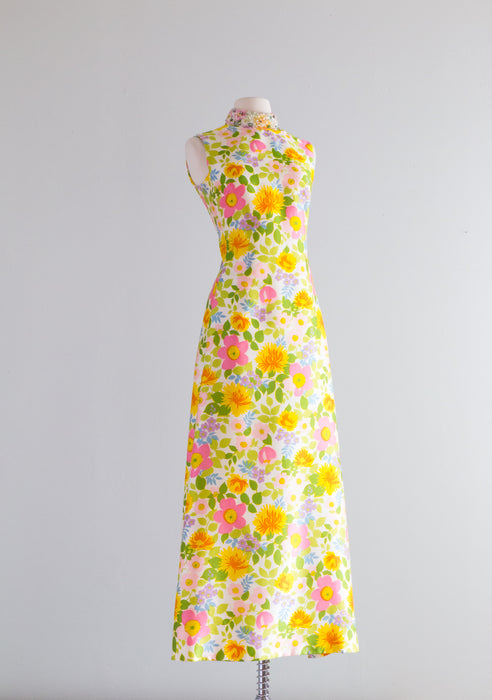 Vintage 1960's Saks Fifth Ave Garden Party Maxi Dress / Medium Xtabay Vintage Vintage 1960's Saks Fifth Ave Garden Party Maxi Dress / Medium Xtabay Vintage