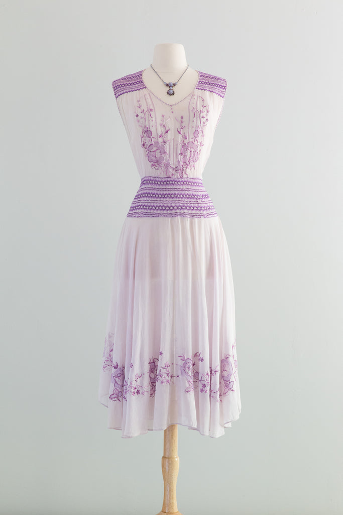 fitted lace wedding dress Vintage 1920's Violet Embroidered Hungarian Cotton Dress / Medium – Xtabay  Vintage