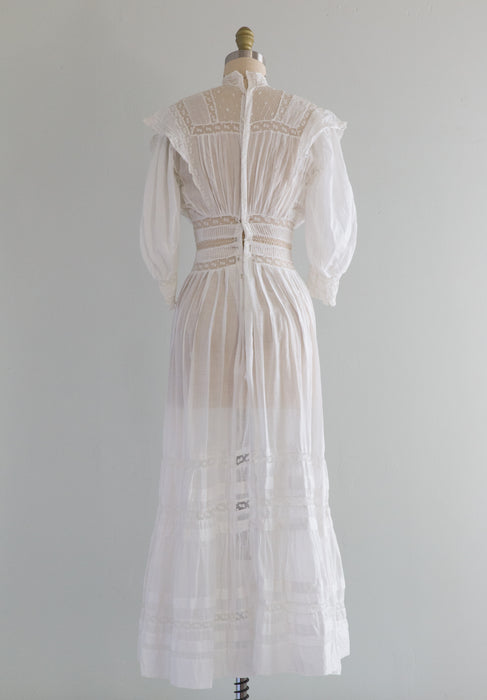 Elegant Edwardian Cotton Lawn Dress / XS Xtabay Vintage Elegant Edwardian Cotton Lawn Dress / XS Xtabay Vintage