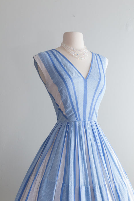 1950's Chevron Stripe Cotton Sundress / Sz S