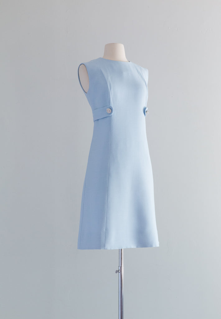 1960's Rona Mod Baby Blue Shift Dress / ML – Xtabay Vintage