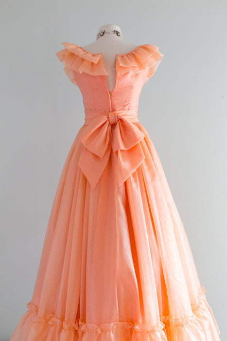 Vintage 1970's Peaches N' Cream Princess Gown / Small