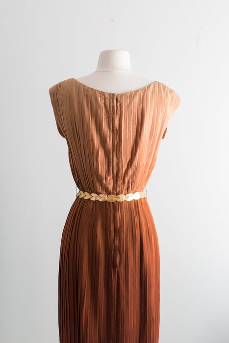Elegant 1960's Ombre Silk Dress From I.Magnin / Waist 25