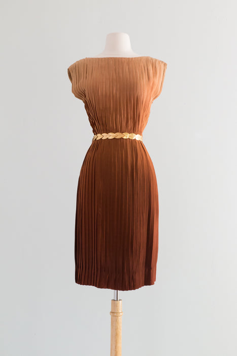 Elegant 1960's Ombre Silk Dress From I.Magnin / Waist 25