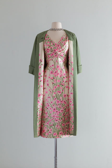 Vintage 1950's Silk Dress & Matching Coat Set From Razooks / Medium Xtabay Vintage Vintage 1950's Silk Dress & Matching Coat Set From Razooks / Medium Xtabay Vintage