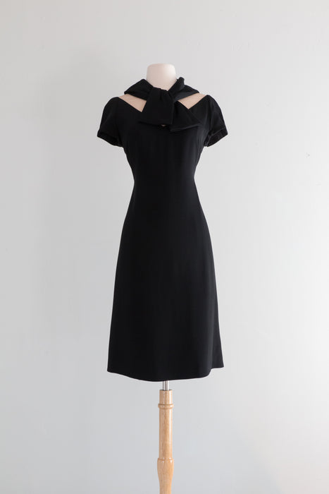 Fabulous 1960's Illusion Neckline Little Black Dress by Patullo-Jo Copeland / ML