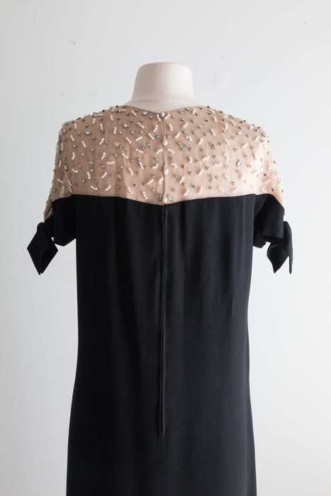 Iconic 1960's Illusion Shoulder Little Black Dress by Patullo-Jo Copeland / ML