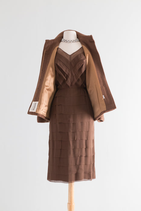 Vintage 1970's Chocolate Wool Jacket By Pierre Cardin / Small