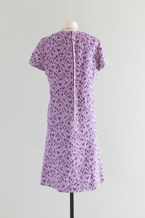 Fabulous 1960's Purple Coat and Dress Set From Bill Marre / Size ML
