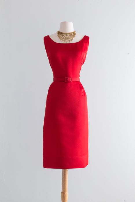 Vintage 1950's Cherry Red Silk Cocktail Dress From Saks Fifth Ave./ Wa Xtabay Vintage Vintage 1950's Cherry Red Silk Cocktail Dress From Saks Fifth Ave./ Wa Xtabay Vintage