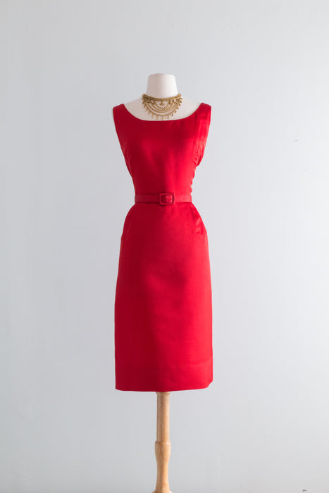 Vintage 1950's Cherry Red Silk Cocktail Dress From Saks Fifth Ave./ Wa – Xtabay Vintage Vintage 1950's Cherry Red Silk Cocktail Dress From Saks Fifth Ave./ Wa – Xtabay Vintage
