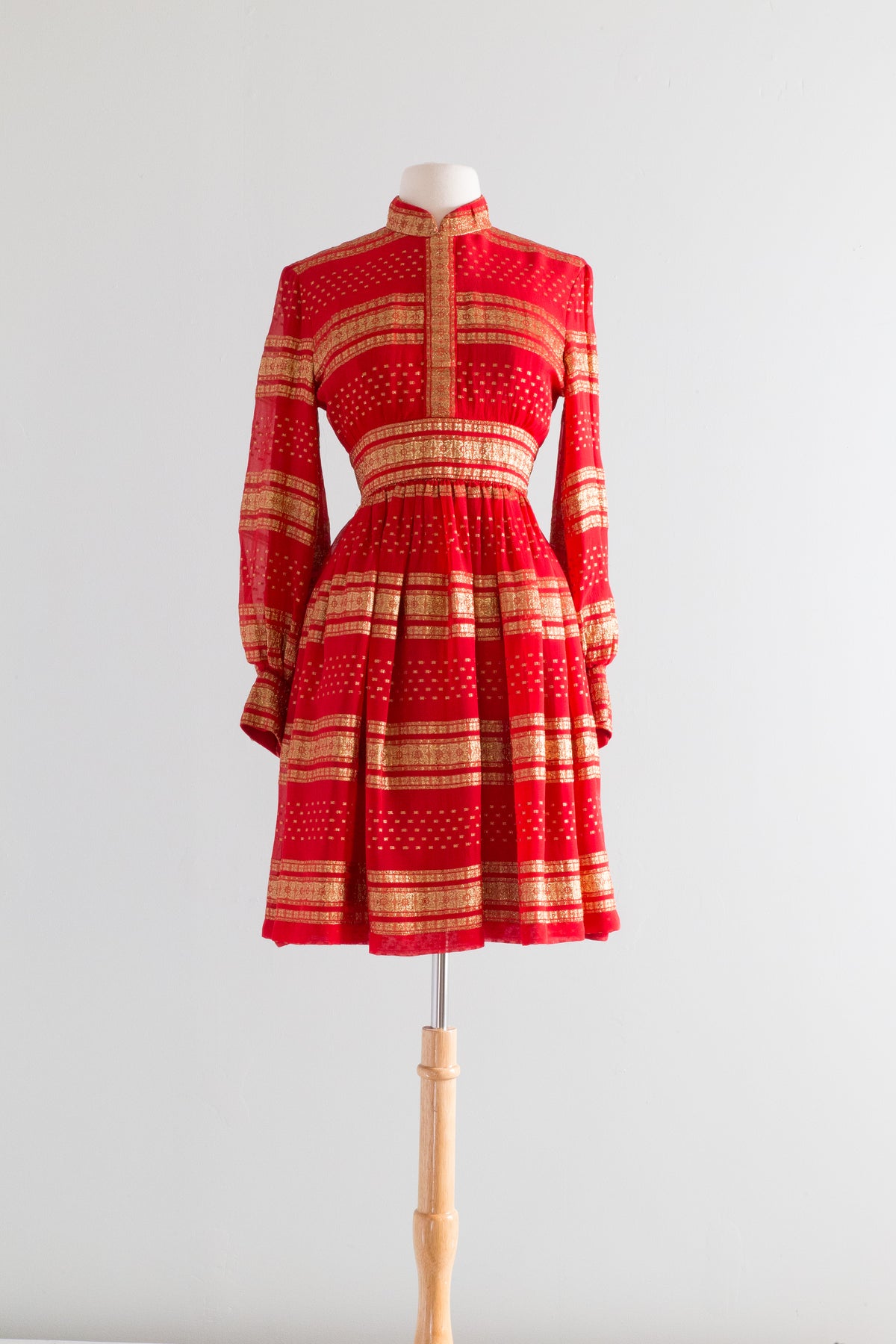 60’s Ruffle Wrap Dress Red by Chipper California main image 0