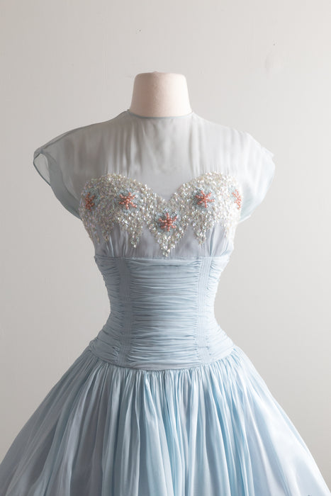 The Dreamiest 1950's Pale Blue Party Dress / Small