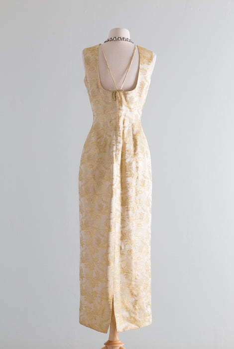 1950's Golden Glamour Evening Gown With Matching Cape / SM