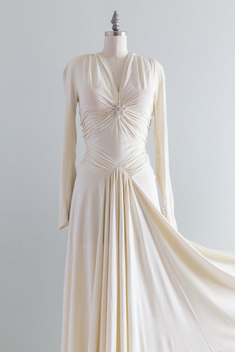 1940's Icicle Wedding Gown / Small