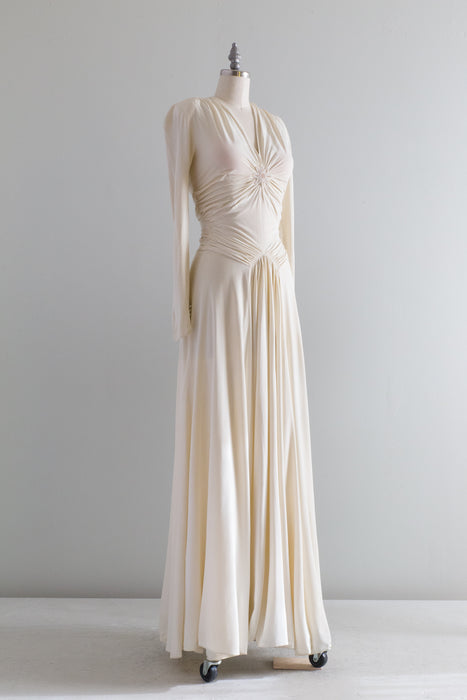 1940's Icicle Wedding Gown / Small