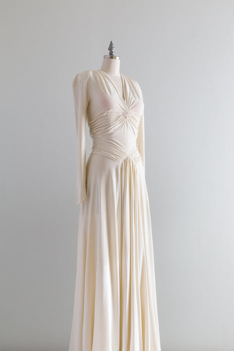 1940's Icicle Wedding Gown / Small